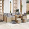 vidaXL Garten-Sofa-Set mit Kissen mit Kissen 10 pcs Beige und Hellgrau