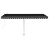 vidaXL Markise Automatisch mit LED & Windsensor 500x300 cm Anthrazit