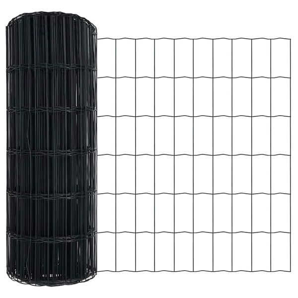 vidaXL Eurozaun Grau 0,6 x 50 m PVC-beschichtetes Eisen