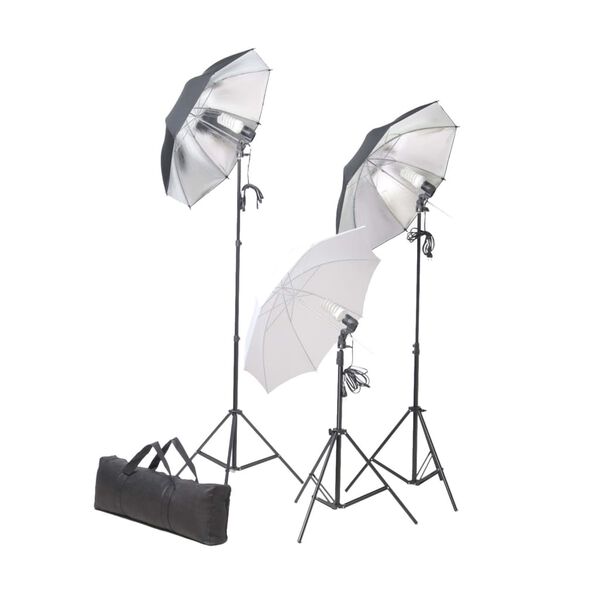 vidaXL Fotostudio-Set mit Lampen und Hintergrundsystem