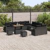 vidaXL Gartensofa-set 13 pcs Schwarz Poly-Rattan