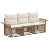 vidaXL Gartensofa-set 3 stk. 3-Sitzer Beige Poly-Rattan