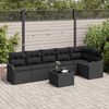 vidaXL Garten-Sofa-Set mit Kissen mit Speicher 7 pcs Beige Poly Rattan