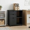 vidaXL Rollschrank Mit Rad Grau 63,5 x 39 x 65,5 cm Massivholz Kiefer