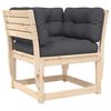 vidaXL Gartensofa mit Armlehnen und Kissen Massivholz Kiefer