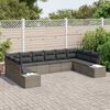 vidaXL Gartensofa-set mit Kissen 10 pcs Grau Poly-Rattan