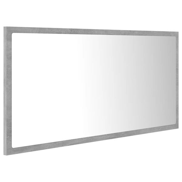 vidaXL LED-Badspiegel Betongrau 90x8,5x37 cm Acryl