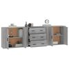 vidaXL Sideboards 3 Stk. Grau Sonoma Holzwerkstoff
