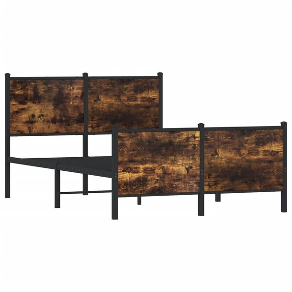 vidaXL Metallbett ohne Matratze R&auml;uchereiche 120x190 cm