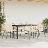 vidaXL 5-tlg. Garten-Essgruppe mit Kissen Braun Poly Rattan Glas