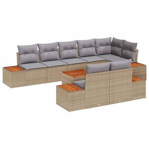 vidaXL Gartensofa-set 8 Stk. 8-Sitzanzahl Beige und Hellgrau