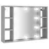 vidaXL Spiegelschrank mit LED Grau Sonoma 76x15x55 cm
