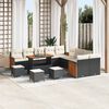vidaXL Gartensofa-set mit Kissen 18 pcs Schwarz und Creme Poly-Rattan