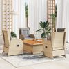 vidaXL 5-tlg. Garten-Lounge-Set mit Kissen Beige Poly Rattan