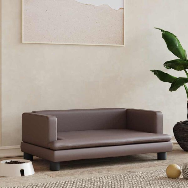 vidaXL Hundebett Braun 80x45x30 cm Kunstleder