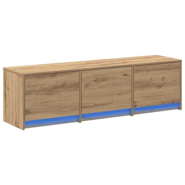 vidaXL TV Schrank mit LEDs Kunsthandwerk Eiche 140 x 34 x 40 cm