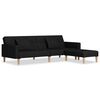 vidaXL Schlafsofa 2-Sitzer mit 2 Kissen & Hocker Schwarz Stoff