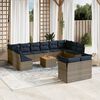 vidaXL 13-tlg. Garten-Sofagarnitur mit Kissen Grau Poly Rattan