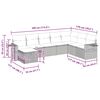 vidaXL 9-tlg. Garten-Sofagarnitur mit Kissen Hellgrau Poly Rattan