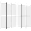 vidaXL 6-tlg. Paravent Wei&szlig; 300x220 cm Stoff