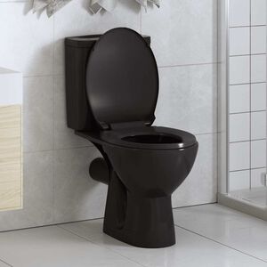 vidaXL Toilettensitz mit Absenkautomatik und Quick-Release Schwarz