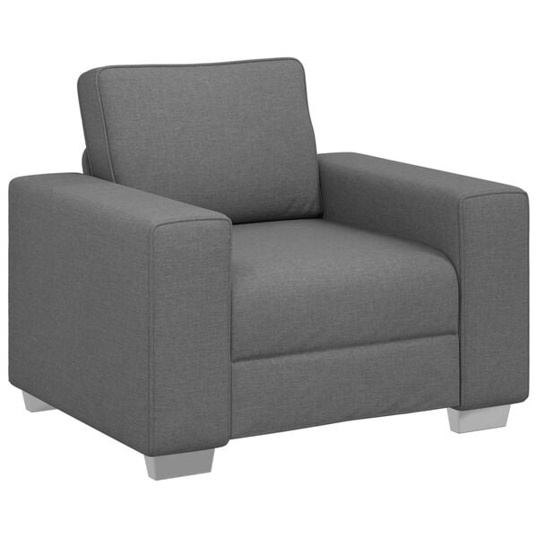 vidaXL Sofa 3 pcs Dunkelgrau 219 x 80 x 82 cm Leinenmischgewebe