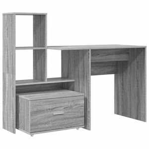 vidaXL Schreibtisch Graues Sonoma 131,5 x 50 x 106,5 cm Holzwerkstoff