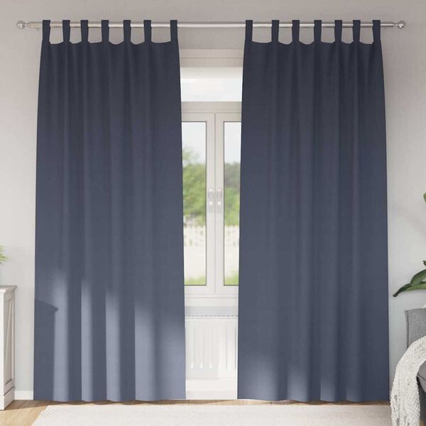 vidaXL Verdunkelungs-Vorh&auml;nge mit Ringen 2 pcs Anthrazit 225 x 140 cm