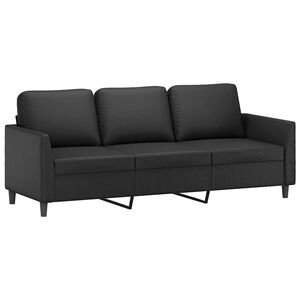 vidaXL 3-Sitzer-Sofa Schwarz 180 cm Kunstleder