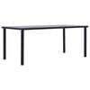 vidaXL Esstisch Schwarz und Betongrau 200 x 100 x 75 cm MDF