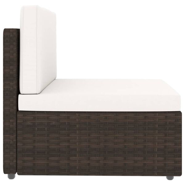 vidaXL 12-tlg. Garten-Lounge-Set mit Kissen Braun Poly Rattan