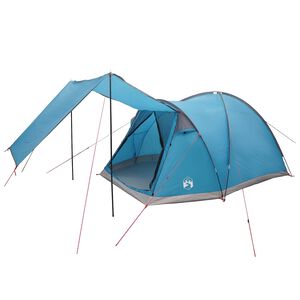 vidaXL H&uuml;tten-Zelt mit Dach Blau 4-Personen Polyester und Stahl