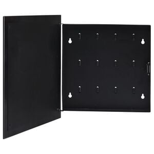 vidaXL Schl&uuml;sselkasten mit Magnettafel Schwarz 35x35x4 cm