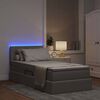 vidaXL Bett mit Stauraum und LED mit Matratze Taupe 100 x 200 cm Stoff