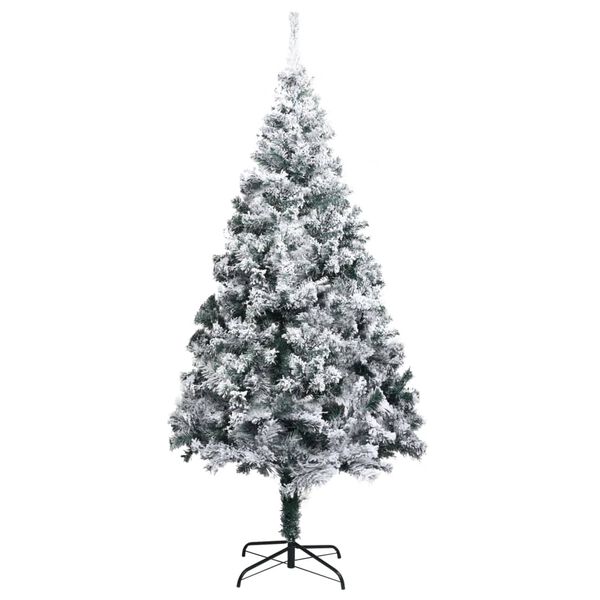 vidaXL K&uuml;nstlicher Weihnachtsbaum mit Schnee Gr&uuml;n 180 cm PVC