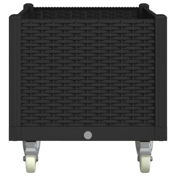 vidaXL Pflanzkasten mit Rollen Schwarz 80x50x54 cm PP