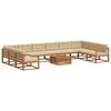 vidaXL Outdoor-Sofagarnitur mit Kissen 11 pcs Natur und Beige