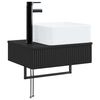 vidaXL Wandmontiertes Waschbecken Schwarz 53 x 35 x 39 cm