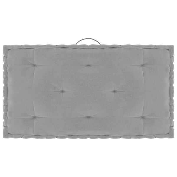 vidaXL Palettenkissen 3-tlg. Grau Baumwolle