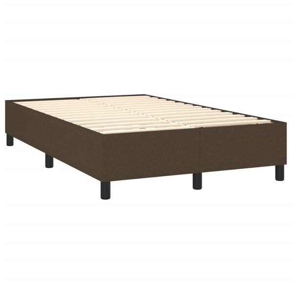 vidaXL Boxspringbett mit Matratze Dunkelbraun 140x190 cm Stoff