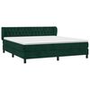 vidaXL Boxspringbett mit Matratze Dunkelgr&uuml;n 160x200 cm Samt