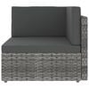 vidaXL 5-tlg. Garten-Lounge-Set mit Kissen Grau Poly Rattan