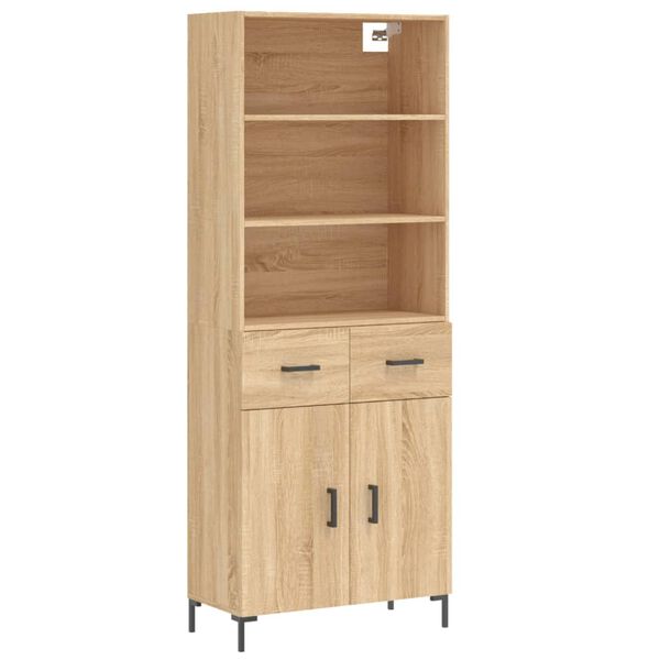 vidaXL Highboard Sonoma-Eiche 69,5x34x180 cm Holzwerkstoff