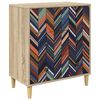 vidaXL Kommode OMMEN Geometrischer Druck 66 x 36,5 x 75 cm Sonoma