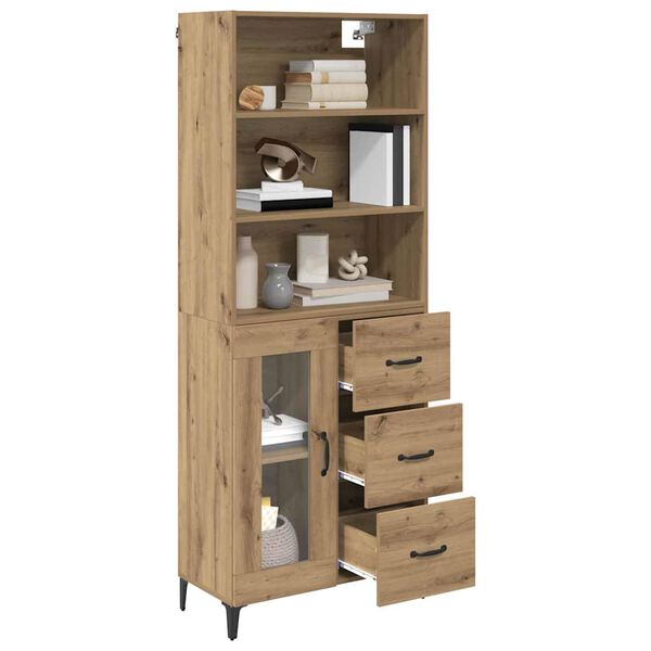 vidaXL Highboard Artisan-Eiche 69,5 x 34 x 180 cm Holzwerkstoff
