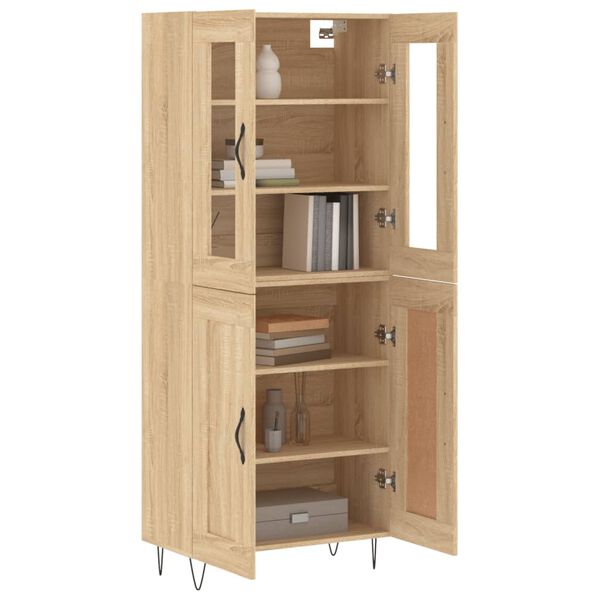 vidaXL Highboard Sonoma-Eiche 69,5x34x180 cm Holzwerkstoff