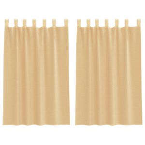 vidaXL Voile Vorh&auml;nge mit Schlaufen 2 Stk. Sandfarbe 140x175 cm