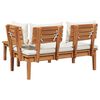 vidaXL Gartenbank 2 pcs Creme und Braun Massivholz Teak