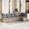 vidaXL Sofa Set 6 pcs Beige Poly-Rattan
