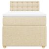 vidaXL Boxspringbett mit Matratze Creme 80x200 cm Stoff